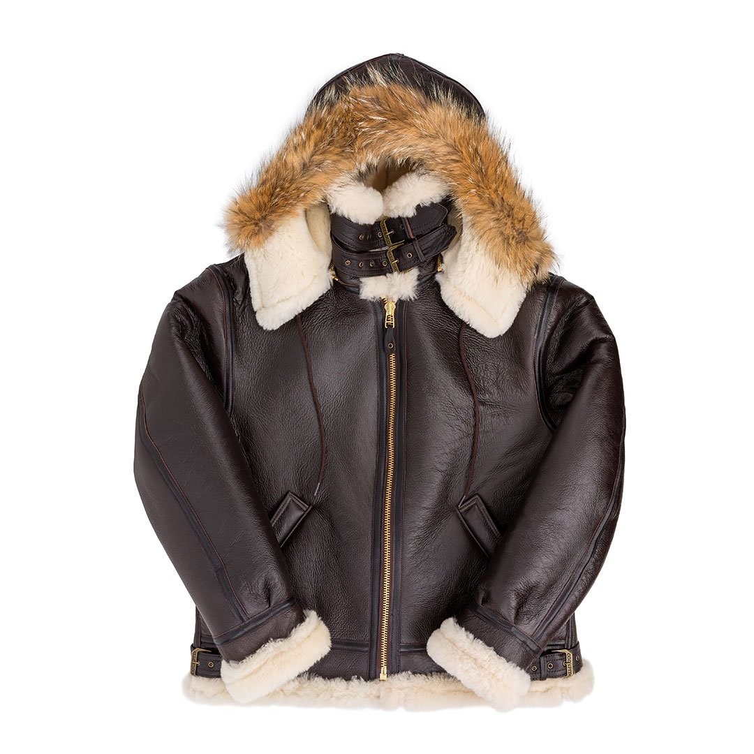 brown bomber jacket with hood